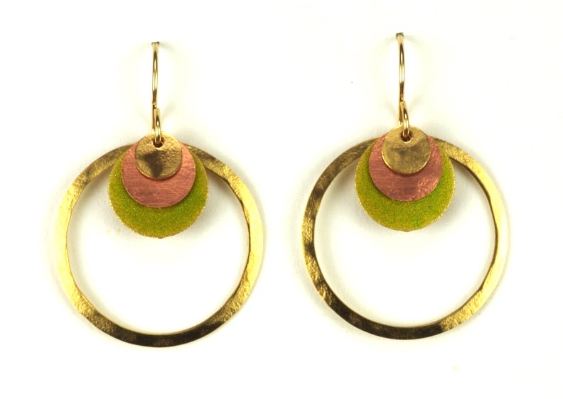 1739-77 Large Ring W/Layered Circles Earrings