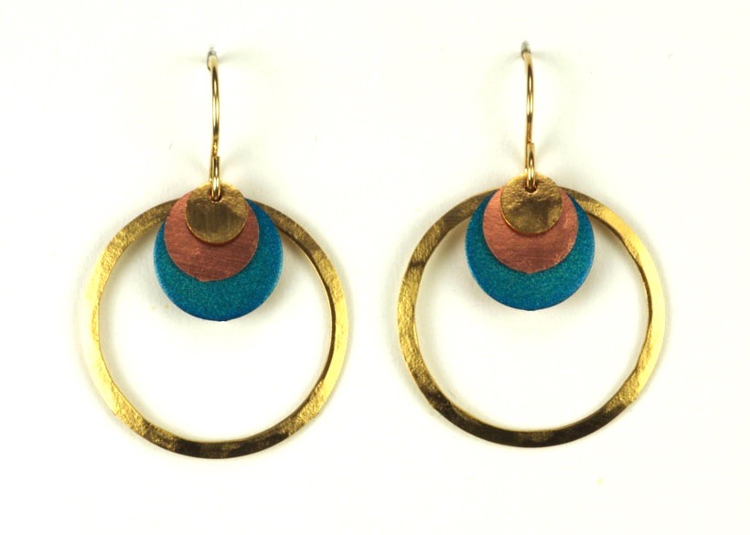 1739-8 Large Ring W/Layered Circles Earrings