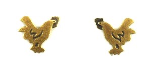 7754-B Rooster Gold Post