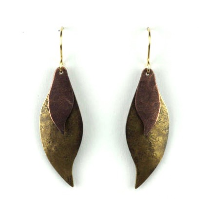 7760-B Two-Part Curved Leaves - Brass And Copper