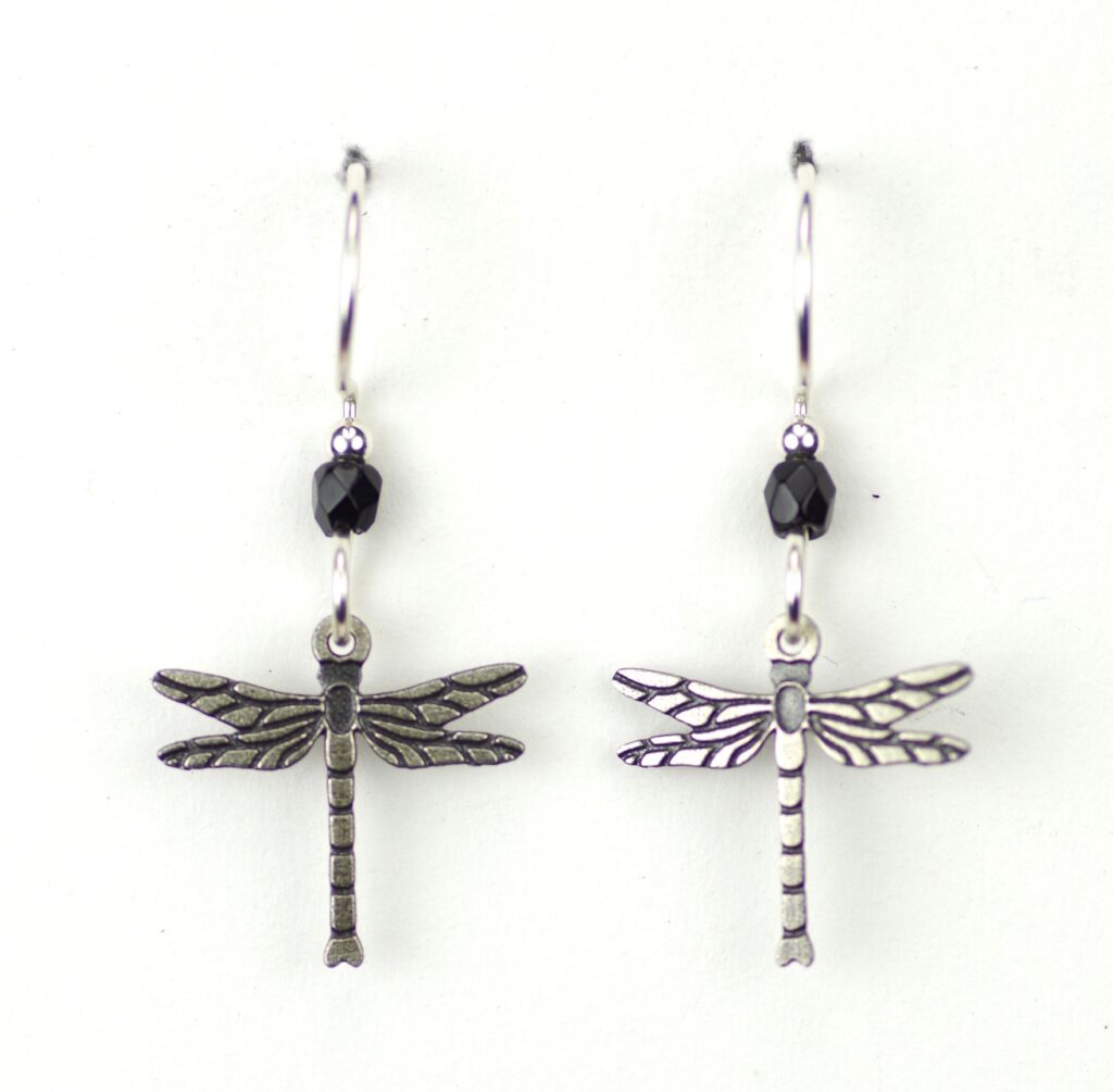 8008-S-2 Dragon Fly Small Silver  Black